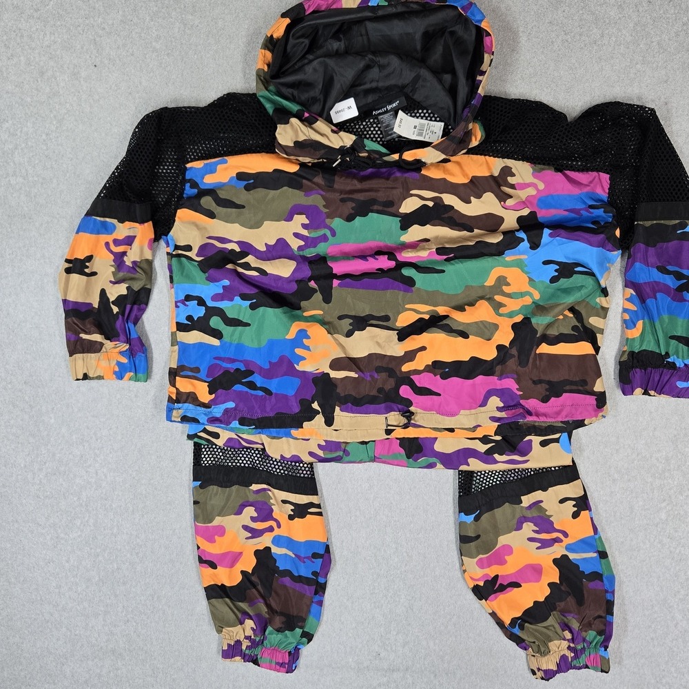 Ashley Stewart Women Tracksuit 18/20 Multicolor Camouflage Hoodie Jogger Set NWT